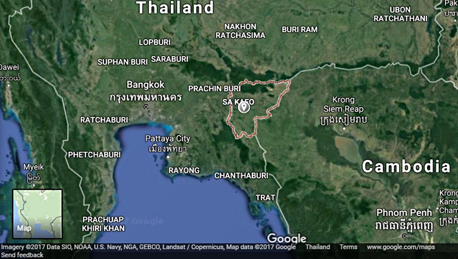 La province de Sa Kaeo à l'est de la Thaïlande, frontalière avec le Cambodge