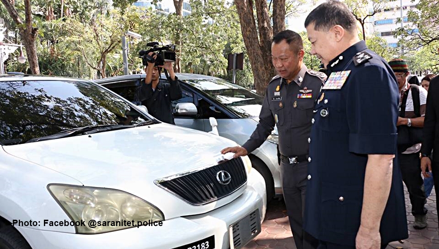 Vingt voitures volées et entrées illégalement sur le territoire thaïlandais ont été remises à la Malaisie