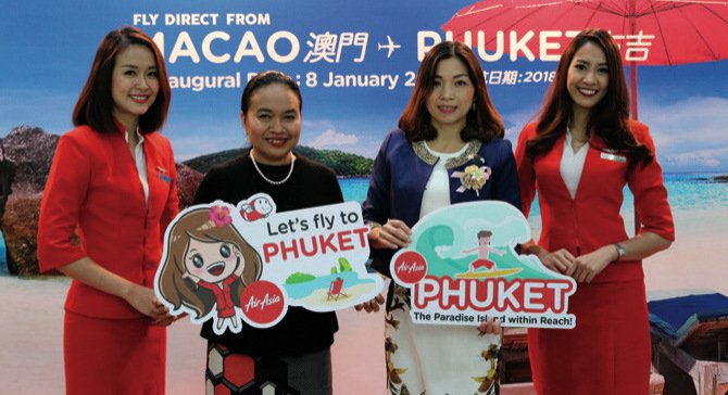 La compagnie aérienne AirAsia a officiellement débuté sa nouvelle liaison entre Macao et Phuket