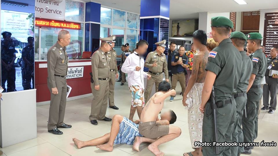 7 jeunes ont été arrêtés dans la province de Nakhon Ratchasima après une agression survenue pendant Songkran