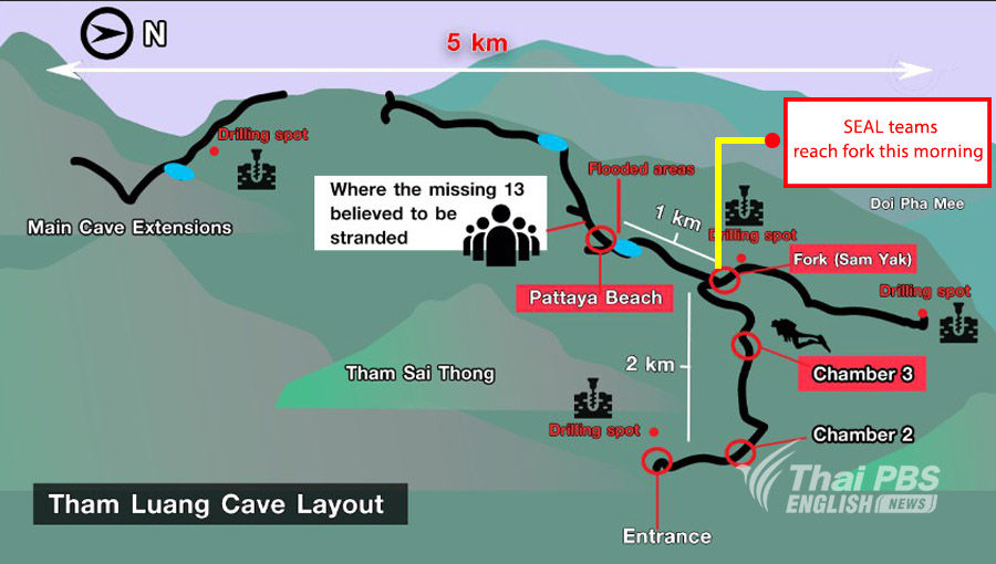 Au neuvième jour de la mission de sauvetage des douze enfants et de leur entraîneur coincés dans une grotte en Thaïlande, les autorités ont annoncées que les secours progressaient