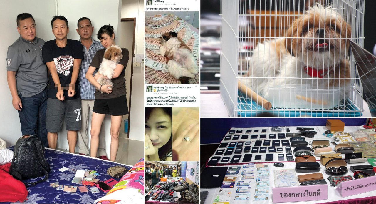 Un couple thaïlandais a été arrêté après avoir commis plusieurs vols, en utilisant un chien pour distraire les victimes pendant les faits