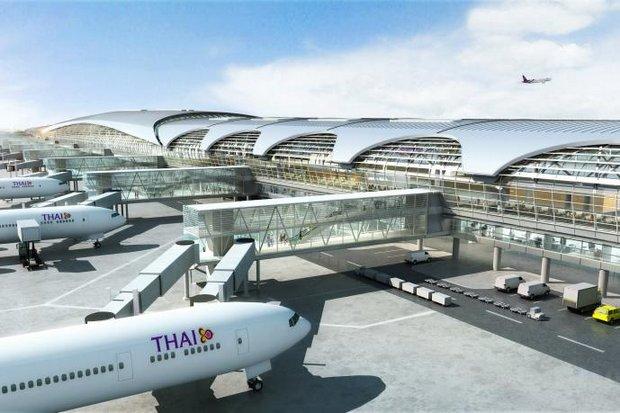 La construction du Terminal 2 de l'aéroport de Bangkok-Suvarnabhumi a été gelée, alors que le schéma directeur initial n'aurait pas été suivi